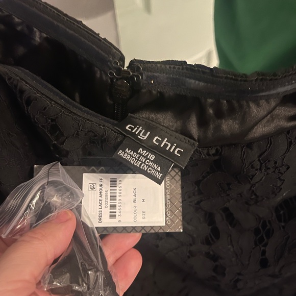 Black Lace Cocktail Dress with Bell Sleeves - Picture 3 of 7